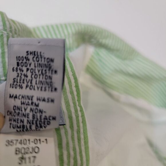 GAP Green And White Striped Button Front Blazer Jacket size 6 - Picture 6 of 8